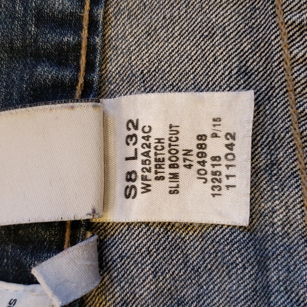8 x 32 Calvin Klein CK Slim Bootcut Blue Denim Jeans - Picture 10 of 11